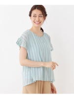 【2点セット】バックリボンストライププルオーバー＋タンクトップ/ライトグリーン(321)