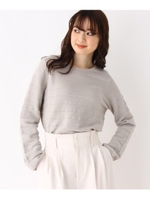 【42(LL)WEB限定サイズ】コットンベースラメボーダーニットプルオーバー/ライトベージュ(051)