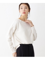 【42(LL)WEB限定サイズ】ラメブークレボートネックプルオーバー/ライトベージュ(651)
