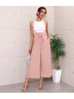 【ANAP】サスペンダー付ワイドパンツ/ベージュピンク(047)