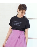 【AULI】 メッセージロゴTシャツ/ブラック(027)