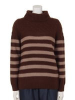 【Actress Princess】ボーダータートルニット/ブラウン