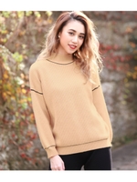 【CHILLE】 ラインポイントニットトップス/ベージュ(005)