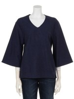 【HONEY CHURCH】二十織ストレッチVネックＰＯ/濃紺