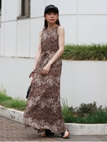 【La】パイソンプリーツワンピース/MIX