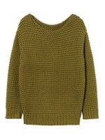 【O】テープヤーンニットトップ/KHAKI