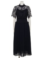 【Rewde】プチハイネックプリーツドレス（9R04-A1826）/ネイビー