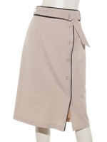 【Rewde】配色前ボタンタイトスカート（0R10-01153）/ベージュ