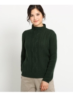 【Sサイズ・Lサイズ・LLサイズあり、WEB限定サイズあり、洗える】ケーブルミックス編みバルキーニット/モスグリーン(024)