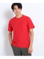 【Sサイズ〜】ミニパイル半袖ポケットTシャツ/レッド(062)