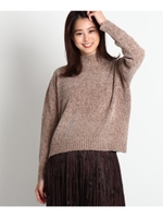 【Sサイズあり、洗える】モールハイネックニット/ライトベージュ(051)