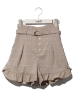 【TORTE】サイドベルトフリルショートパンツ/ホワイト系