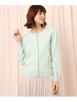 【WEB限定サイズ(LL)あり】ビジュー付きクルーネックニットカーディガン/ライトグリーン(021)