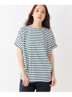 【WEB限定サイズ・04（LL）あり】サイドタックボーダープルオーバー/モスグリーン(324)