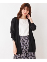 【WEB限定サイズあり】UVカット・アンチピリング薄手トッパーカーディガン/ブラック(019)