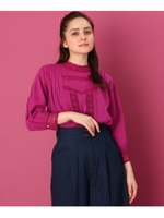 【WEB限定プライス/手洗い可】七分丈レースブラウス/ピンク(072)