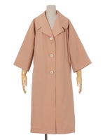 【an another angelus】ブーケプリント釦オーバーコート/PINK BEIGE