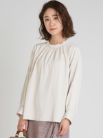 【socolla】前後2WAYギャザーブラウス/ベージュ