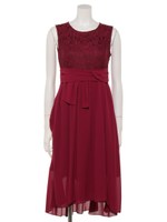 【ＢｅａｕｔｙＢｙＩＮＴＥＲＰＬＡＮＥＴ】【オケ】フラワーコードレースセミロングドレス/ピンク