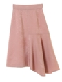【スカート】スウェード調サテンフレアスカート/ピンク