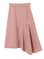 【スカート】スウェード調サテンフレアスカート/ピンク