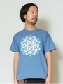 【チャイハネ】yul 曼陀羅プリントメンズTシャツ/ブルー
