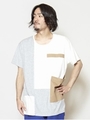 【チャイハネ】パッチワークMEN'Sトップス/ホワイト
