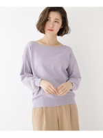 【マシンウォッシャブル/2WAY】ドロップショルダーニット/ライトパープル(081)