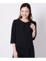 【ママスーツ/入学式/卒業式/スーツ/セレモニー】ダブルクロスブラウス/ブラック(019)