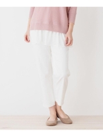 【吸水速乾/透け防止加工/】　サテンスリムパンツ/ホワイト(002)