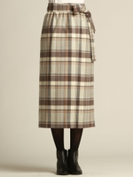 【雑誌掲載】ウール杢チェックスカート/ベージュ系その他