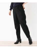 【洗える・34(SS) 42(LL)WEB限定サイズ】Carreman　テーパードパンツ/ブラック(019)