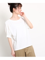 【洗える】タック袖カノコプルオーバー/ホワイト(002)