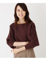 ◆【大きいサイズあり・13号】リブドルマンニットプルオーバー/ダークブラウン(943)