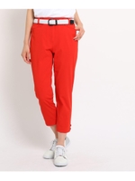 ◆ストレッチクロップドパンツ レディース/レッド(062)