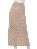かぎ針編みロングスカート/ベージュ