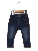 のびのびスリムバイカーパンツ/ブルー