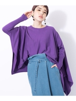 アシンメトリーニットプルオーバー/PURPLE