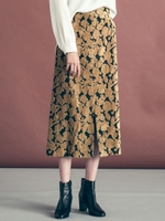 アンティークフラワージャガースカート/ブラック