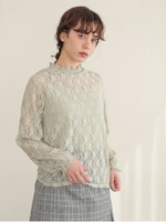 インナー付きレースブラウス1/ライトグリーン