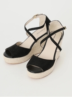 ウェッジソールサンダル/ブラック