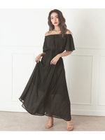 ウエストレースアップ2WAワンピース/ブラック(027)