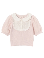 ガーデンレースニットトップス / mille fille closet/ピンク