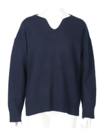 キーネックニットトップス/ネイビー(018)