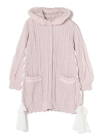 キラキラビジュースリーブケーブルカーディガン / mille fille closet/ピンク