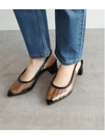 クリアバックスリングパンプス/ブラック(019)