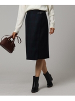 グラッドチェックラップ調スカート/ダークネイビー(694)