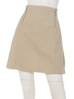 コーデュロイ台形ZIPSK/アイボリー