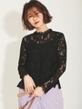 コードレースブラウス/ブラック
