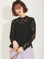 コードレースブラウス/ブラック